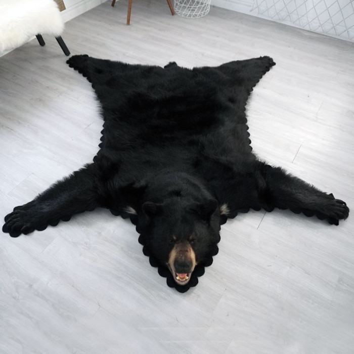 5 Feet 7 Inches (170 cm) Black Bear Rug- 9135959-0