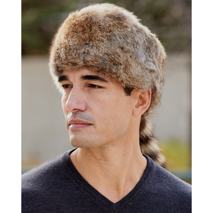 Rabbit Fur Davy Crockett Hat for Men