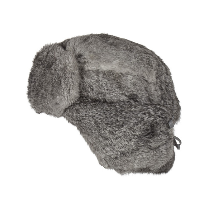 Grey Rabbit Full Fur Trapper Hat for Men