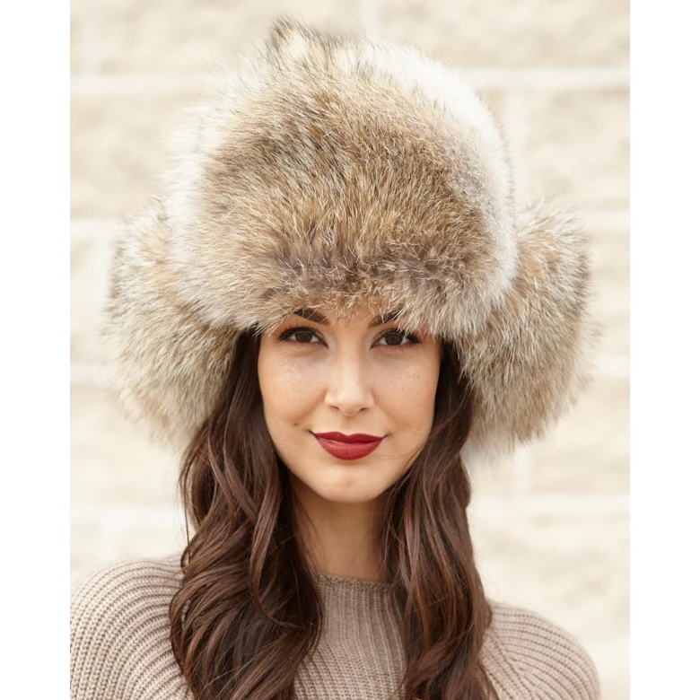 Sund mad Grund kronblad Ladies Coyote Full Fur Russian Hat: FurHatWorld.com