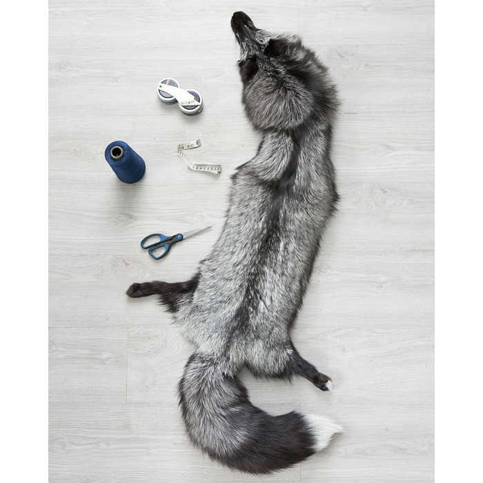 XL Silver Fox Fur Pelts / Tanned Skins