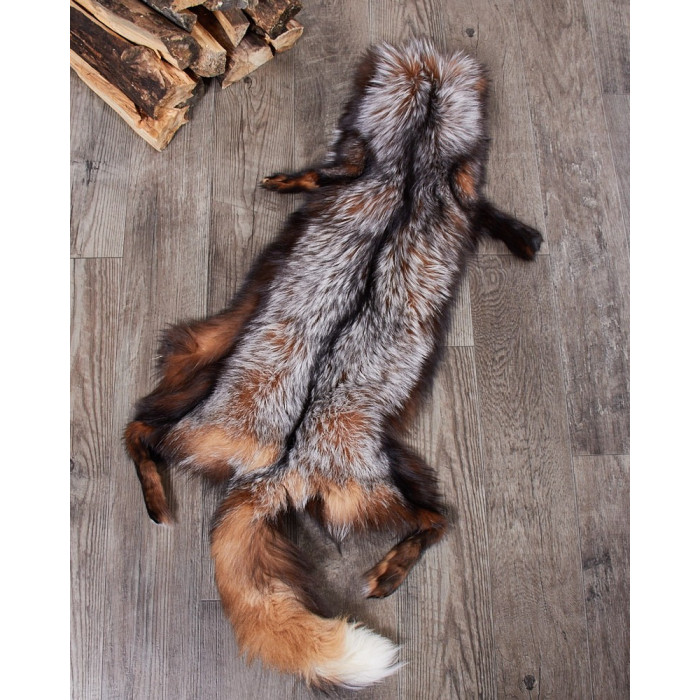 XL Crystal Fox Fur Pelts / Tanned Skins